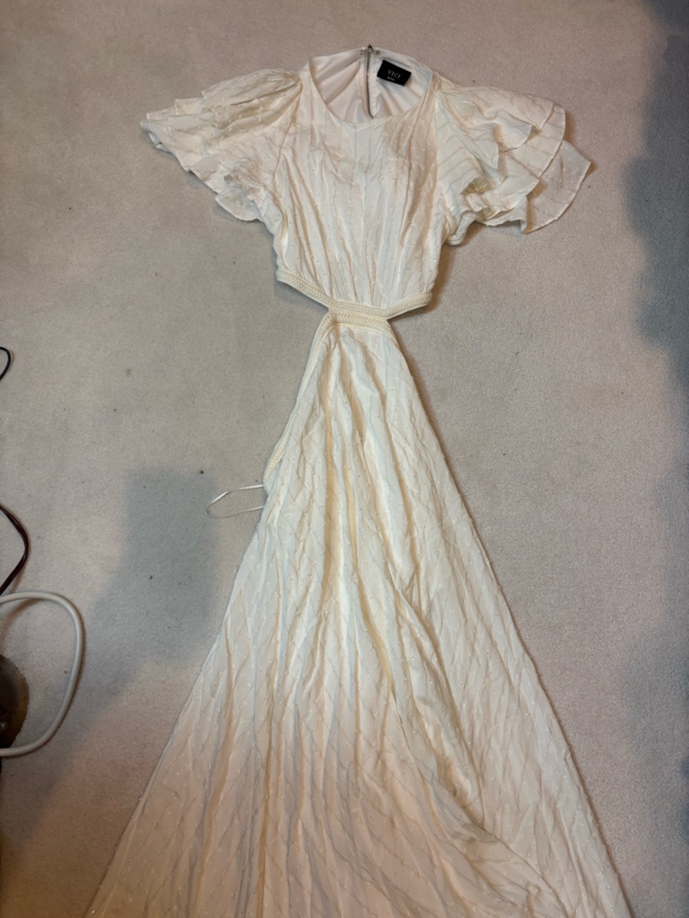 Vici Cream Embellished Maxi Dress